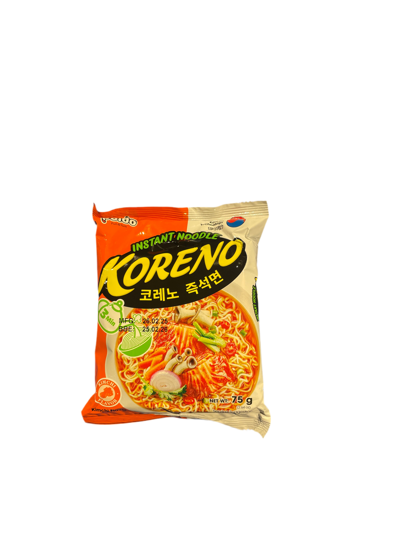 Koreno Kimchi Favor Instant Noodle- 75g