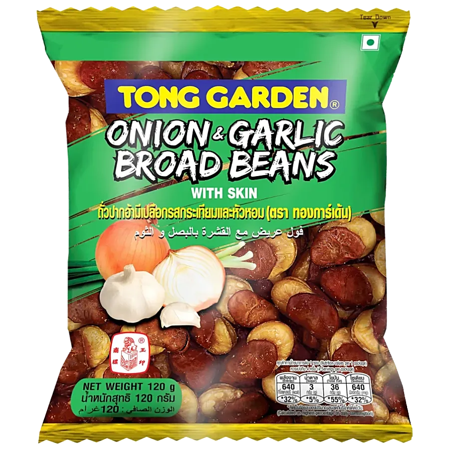 Tong Garden Onion & Garlic Broad Beans with Skin 120g Snacks Pack