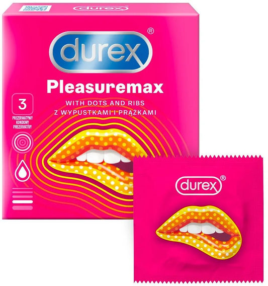 Durex pleasuremax Condoms- Ribs & Dots-1x3 pcs