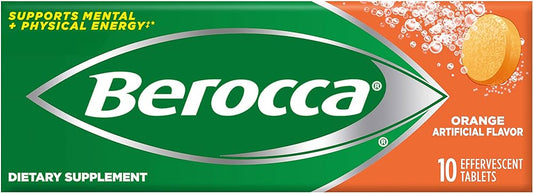 Berocca- Everyday Energy Release- Orange Flavor- Pack of 10 Effervescent Tab