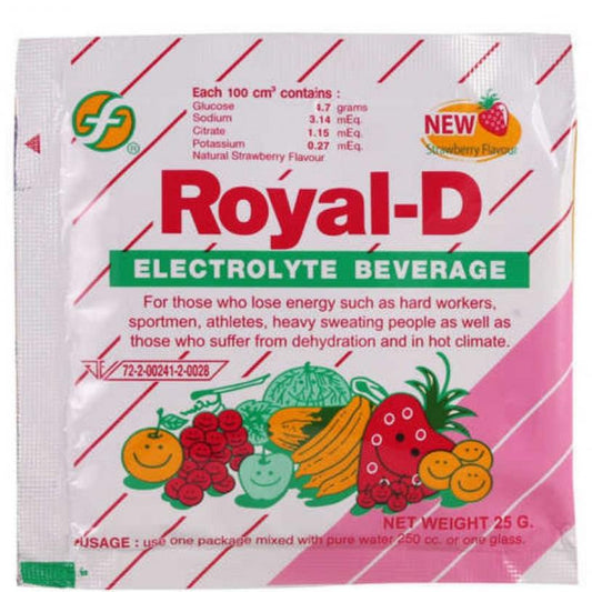 Royal D Strawbeery Electrolyte- 1 Sachet of 25g