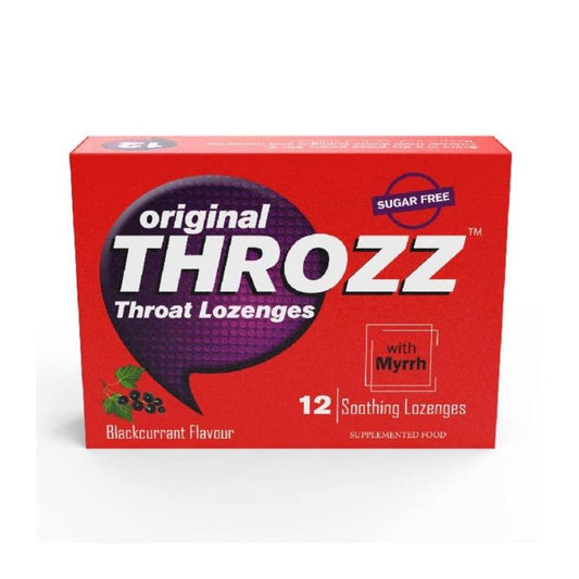 Original Throzz- Throat Lozenges- 12 Lozenges- Black Currant Flavor